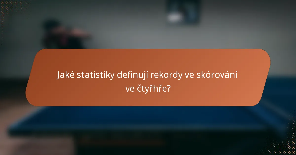 Jaké statistiky definují rekordy ve skórování ve čtyřhře?